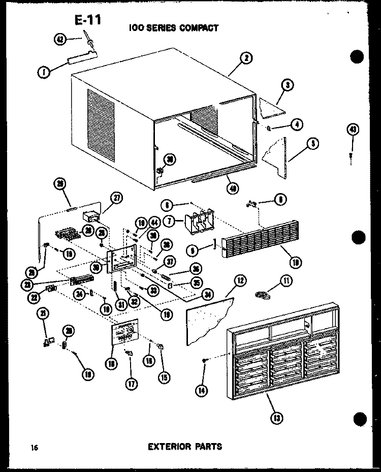 100 SERIES COMPACT Diagram and Parts List for 1133HEW P6723120R Amana Air Conditioner