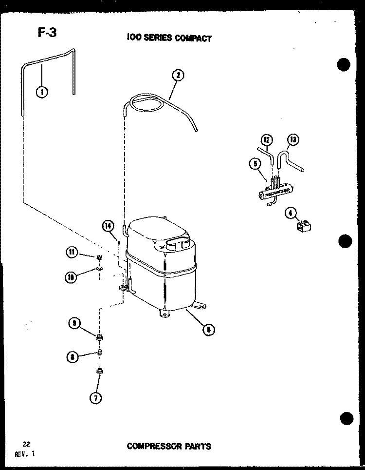 100 SERIES COMPACT Diagram and Parts List for 1133HEW P6723120R Amana Air Conditioner