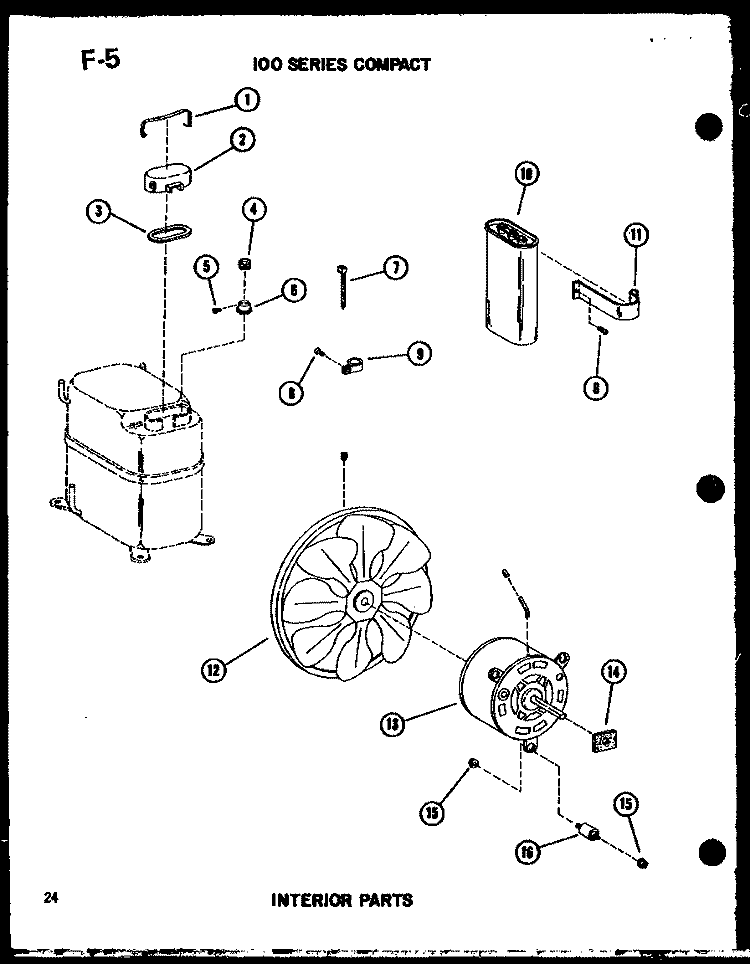 100 SERIES COMPACT Diagram and Parts List for 1133HEW P6723120R Amana Air Conditioner