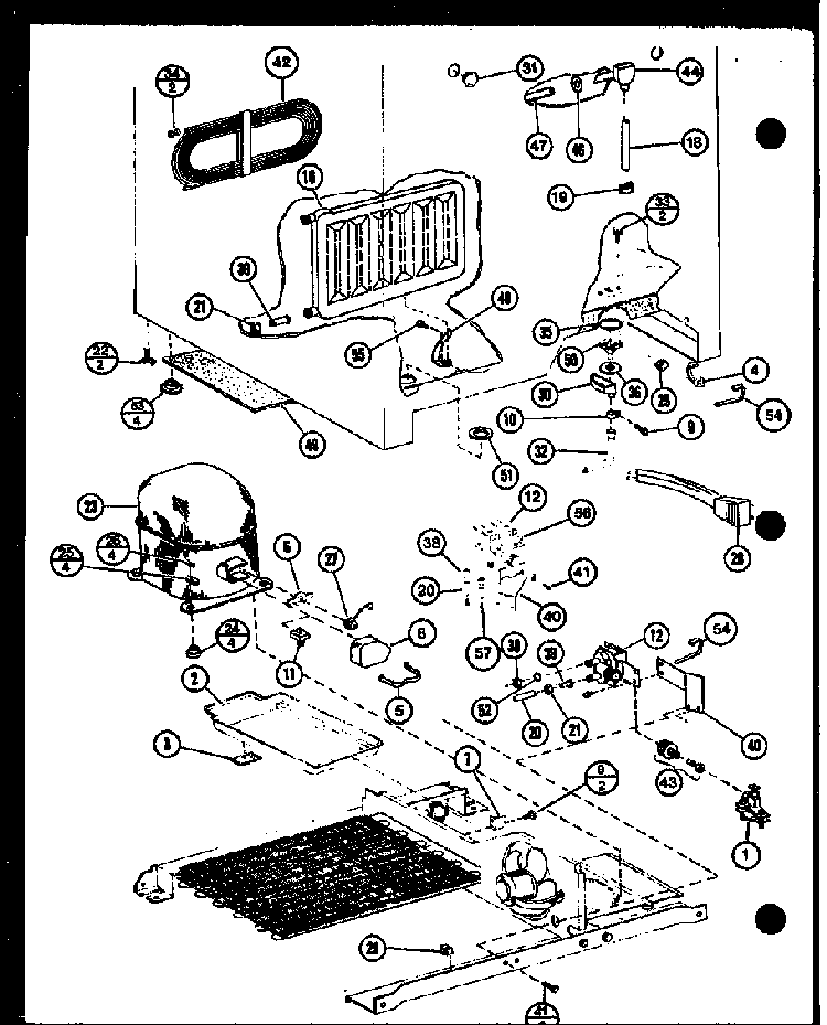 Compressor Diagram and Parts List for SRI19F-L-P7700004WL  Amana Refrigerator