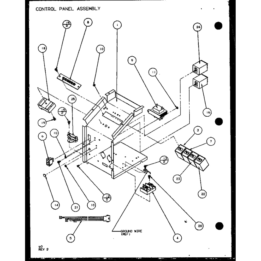 Control Panel Assembly 2 Diagram and Parts List for PTC07300ER P9812501R Amana Air Conditioner