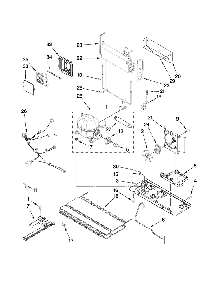Unit Parts Diagram and Parts List for JFC2089HPR3  Jenn-Air Refrigerator