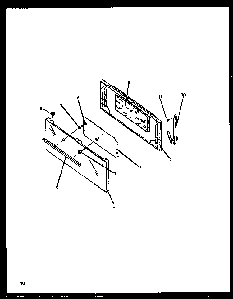 Door Diagram and Parts List for EBE22AA-P1142413NL  Caloric Range