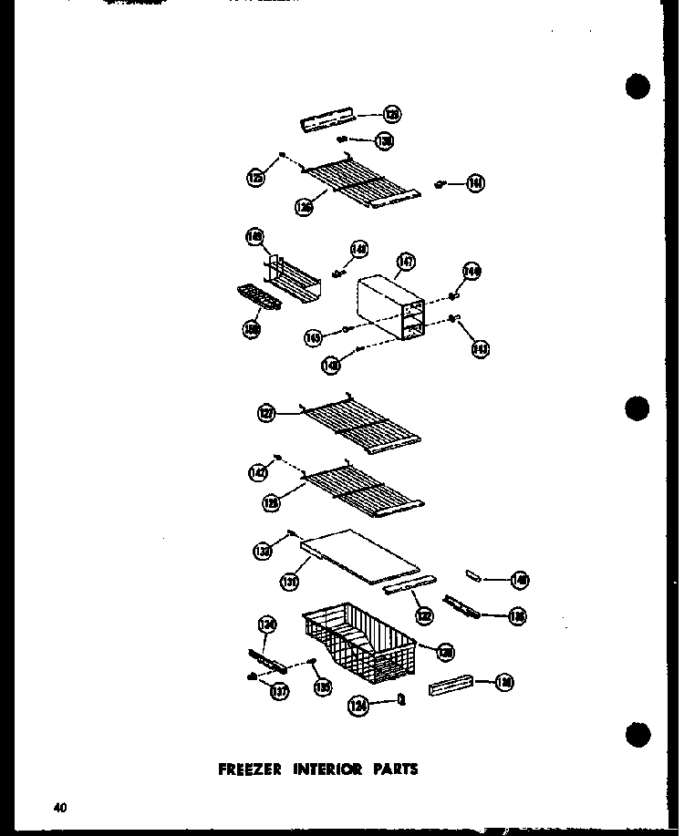 Freezer Interior Parts Diagram and Parts List for SRN22N-C-P60230-17WC  Amana Refrigerator