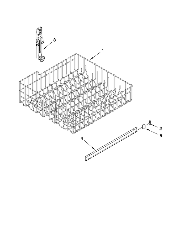 Upper Rack And Track Parts Diagram and Parts List for MDB4630AWB5  Maytag Dishwasher