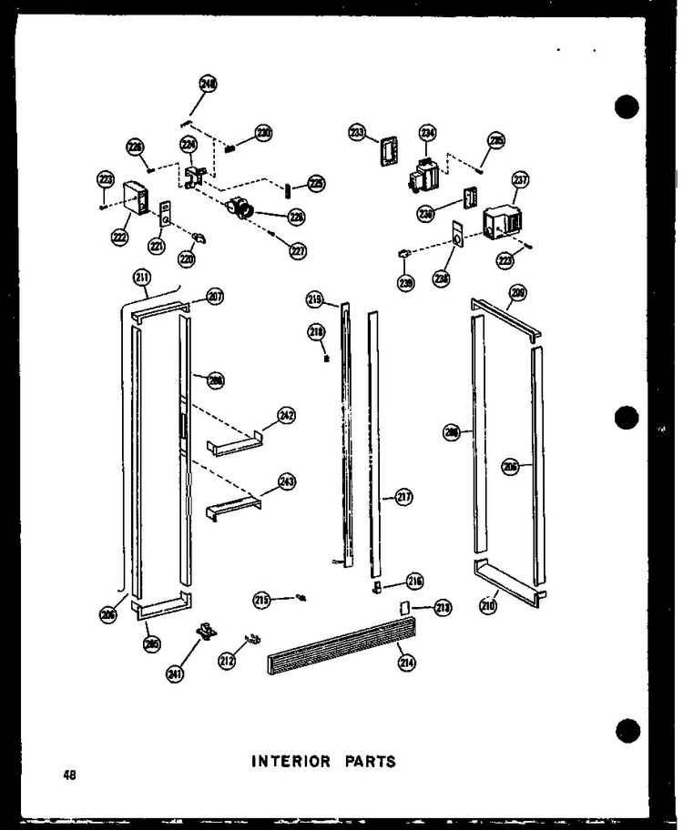 Interior Parts Diagram and Parts List for SRI19W-AG-P60340-24WG  Amana Refrigerator