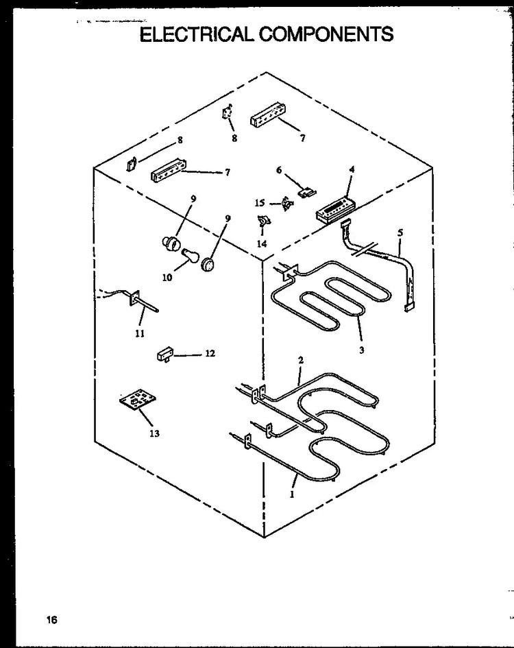 Electrical Components Diagram and Parts List for XST209-2W P1133345NW Amana Range