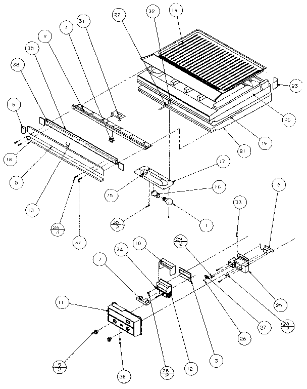 Comparment Separator/divider Block Diagram and Parts List for 85158-P1117110W  Amana Refrigerator