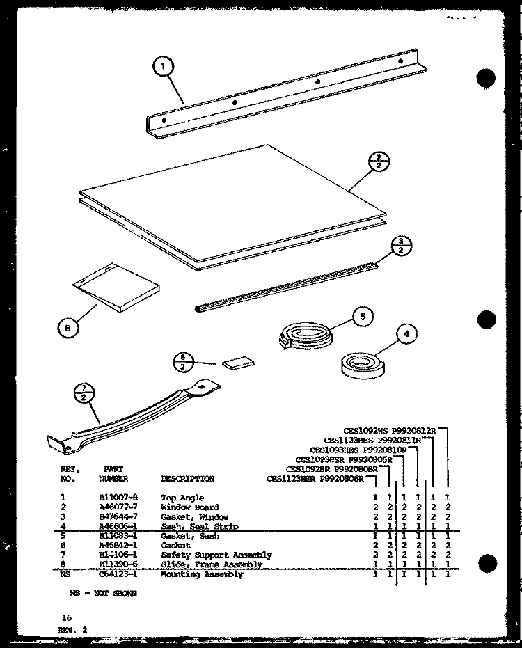 Page 8 Diagram and Parts List for CES1093HER P9920805R Amana Air Conditioner