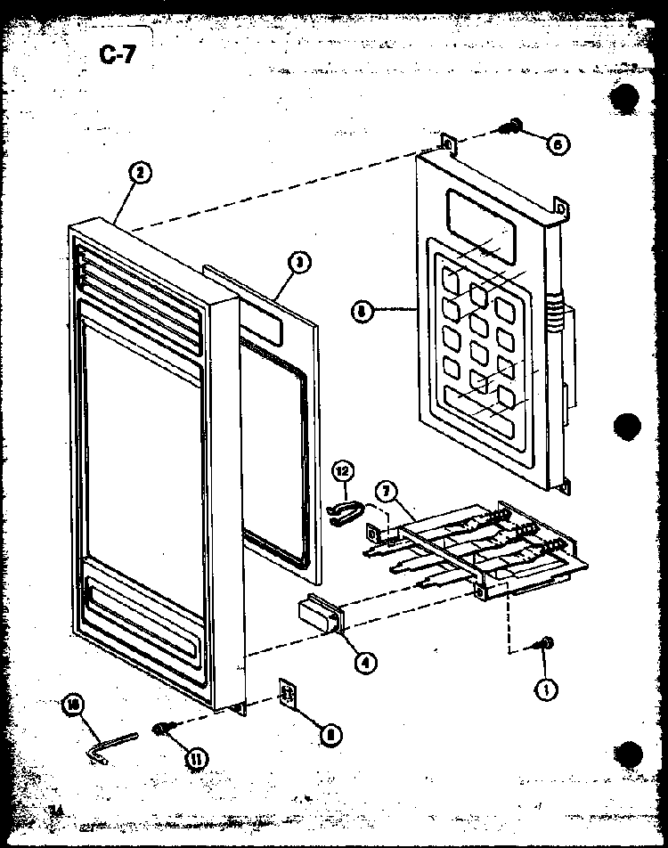 Control Panel Diagram and Parts List for RL6-10ET P76383-1M Amana Microwave