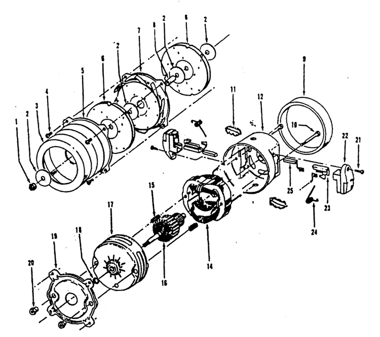 Motor Assy Diagram and Parts List for C2098  Hoover Upright Vacuum