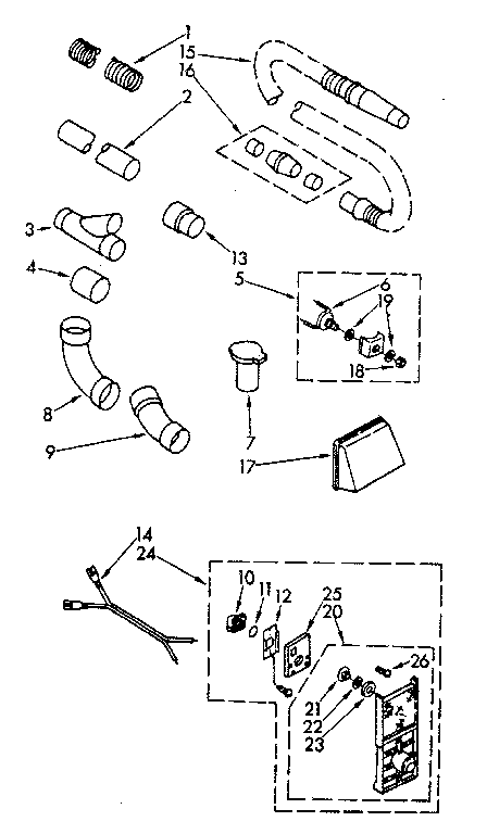 Installation Parts Diagram and Parts List for 1164043080  Kenmore Central Vacuum