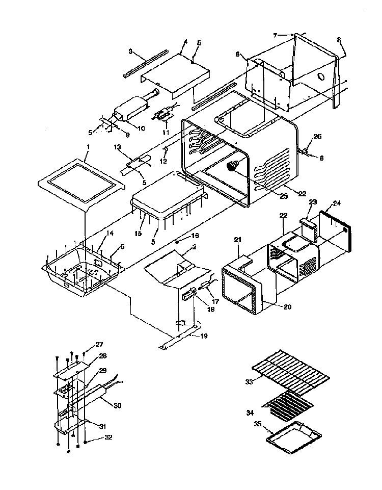Cavity Diagram and Parts List for ARG7301L-P1143330NL  Amana Range