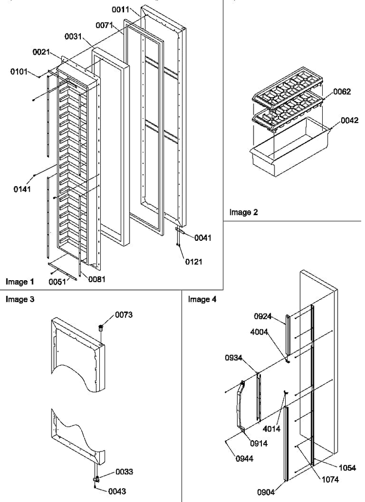 Freezer Door And Accessories Diagram and Parts List for SX22SW-P1190210WW  Amana Refrigerator