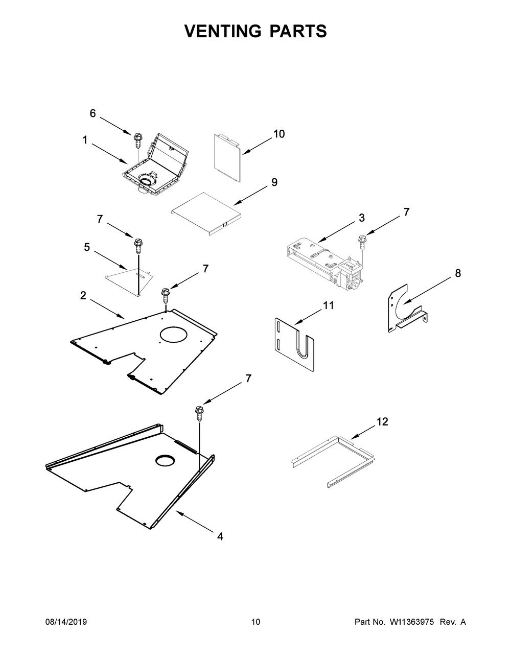 Venting Parts Diagram and Parts List for JGRP536HM00  Maytag Range