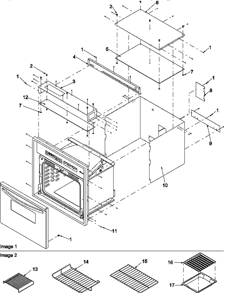 Door/control Panel Diagram and Parts List for AOCS3040E-P1132348NE  Amana Wall Oven