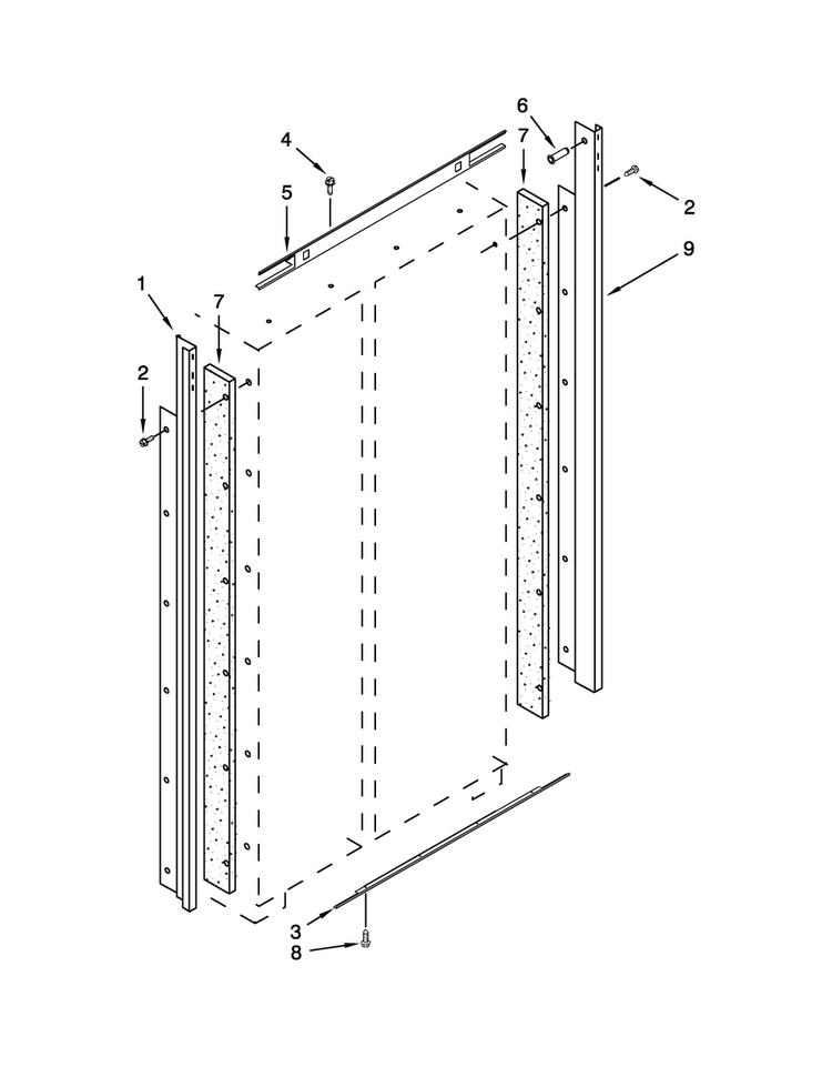 Cabinet Trim Parts Diagram and Parts List for JS48NXFXDW05  Jenn-Air Refrigerator