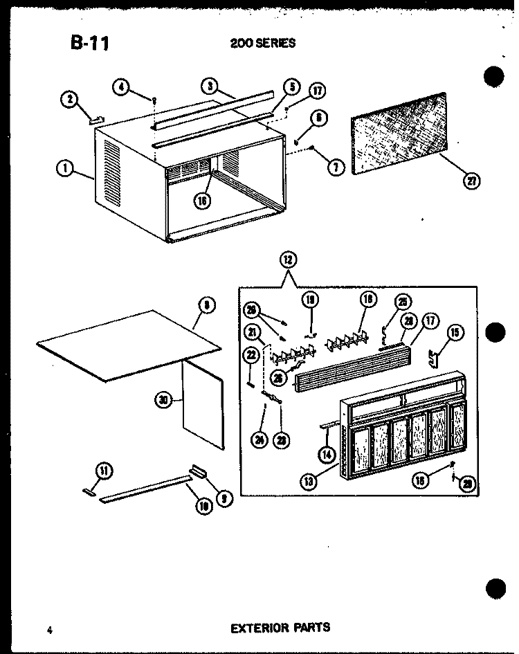 Page 4 Diagram and Parts List for ES1123A P6968407R Maytag Air Conditioner
