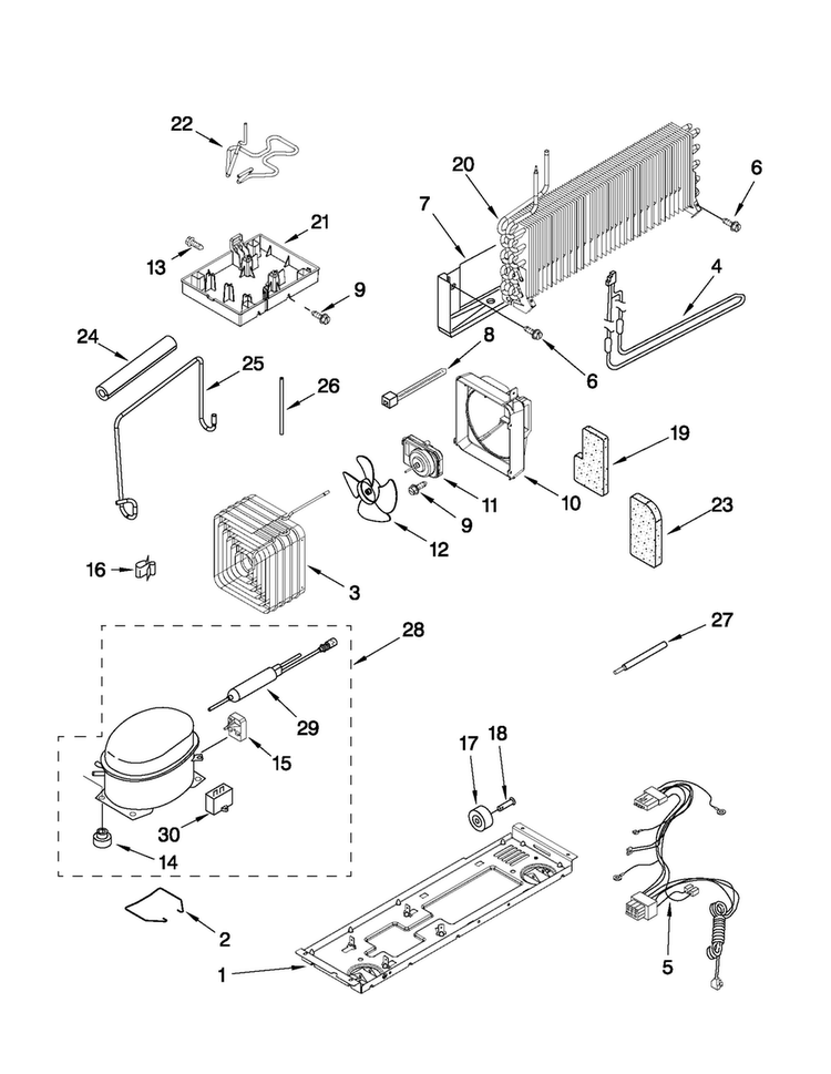 Unit Parts Diagram and Parts List for A8TXEGFYB00  Amana Refrigerator