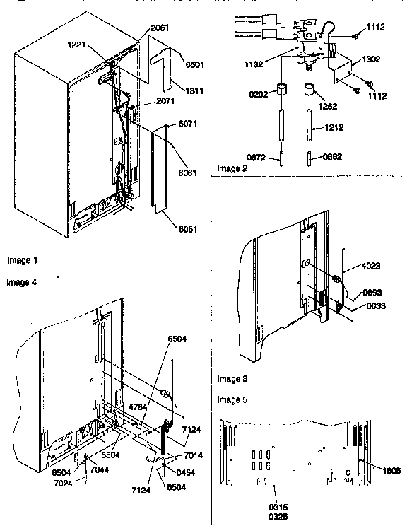Cabinet Back Diagram and Parts List for 57082-P1190812WW  Amana Refrigerator