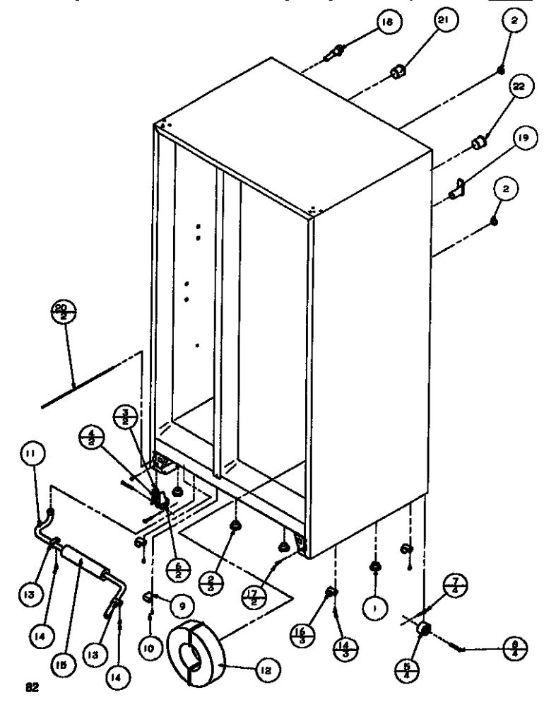 Drain And Rollers Diagram and Parts List for SBDT520M-P1164101W  Amana Refrigerator