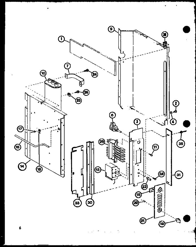 Page 10 Diagram and Parts List for WES1093HES P6968412R Amana Air Conditioner