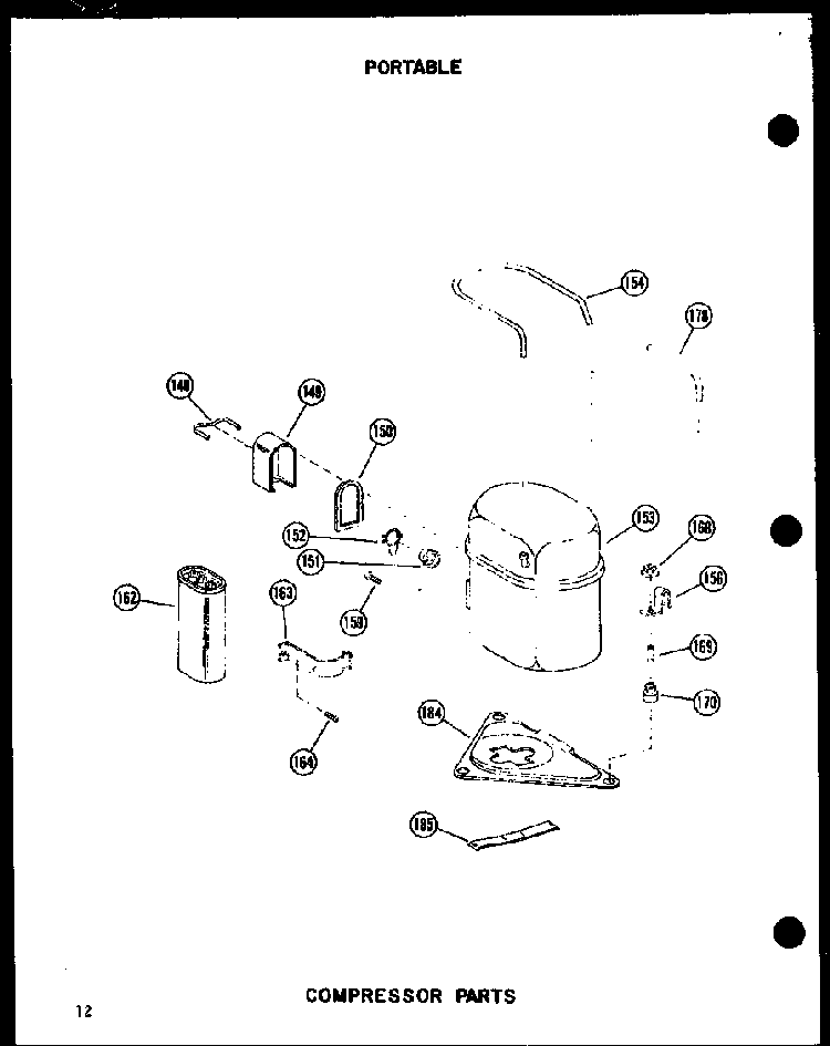 Compressor Parts Diagram and Parts List for 6-SPMW P54972-13R Amana Air Conditioner