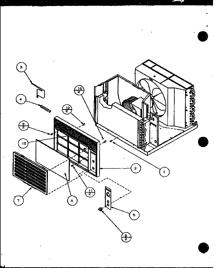 Page 1 Diagram and Parts List for B12C3V P1152002R Amana Air Conditioner