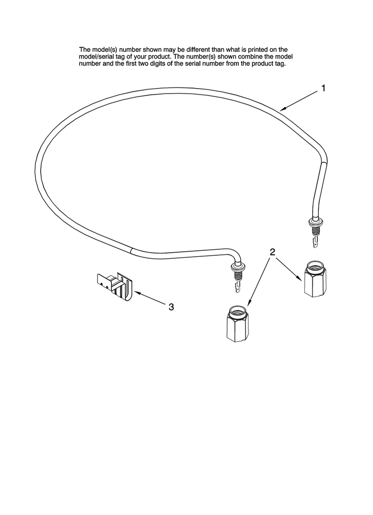 Heater Parts Diagram and Parts List for ADB3500AWS0  Amana Dishwasher