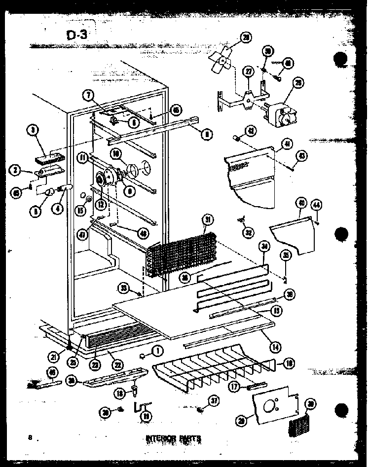 Section 6 Diagram and Parts List for ESUF16C P60345-81W Amana Freezer