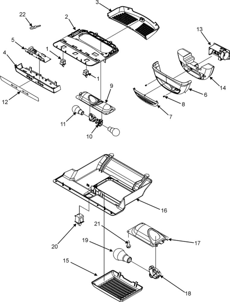 Controls Diagram and Parts List for AFF2534FEW0  Amana Refrigerator