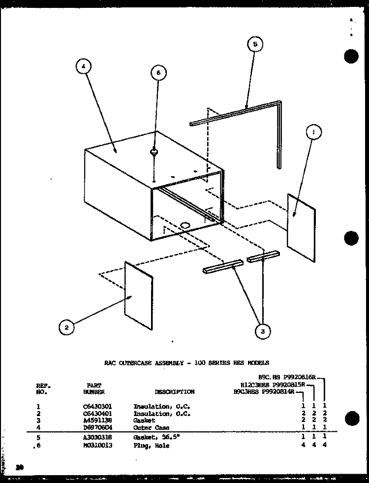 RAC OC ASSY - 100 SERIES HES MODELS Diagram and Parts List for B12C3HES P9920815R Amana Air Conditioner