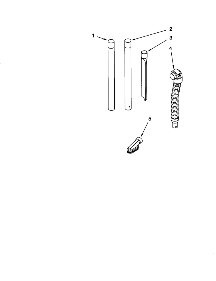 Hose And Attachment Diagram and Parts List for 11630212000  Kenmore Upright Vacuum