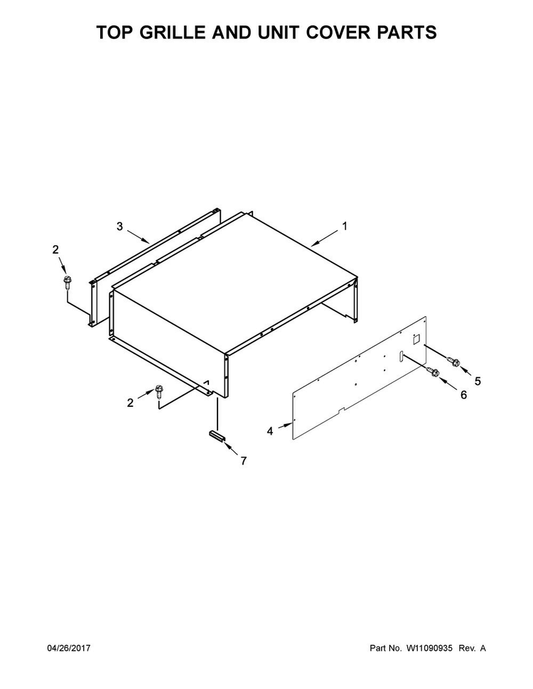 Top Grille And Unit Cover Parts Diagram and Parts List for JS42NXFXDE01  Jenn-Air Refrigerator