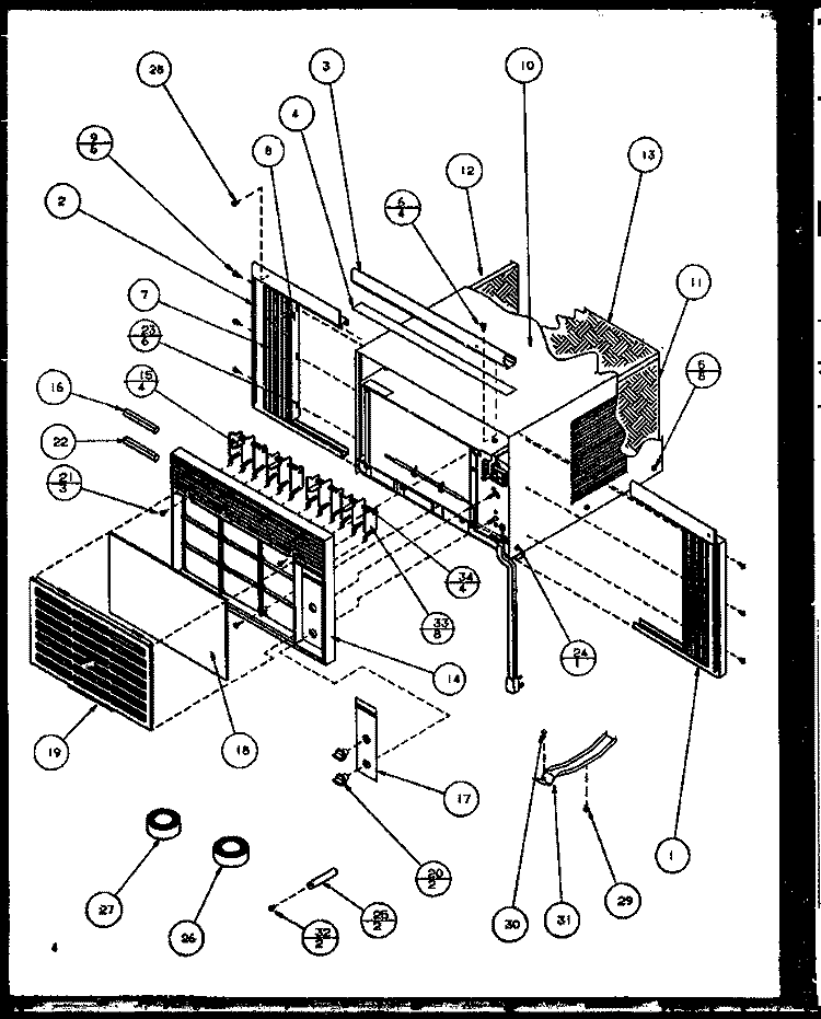 Page 1 Diagram and Parts List for 9P2MC P1162106R Amana Air Conditioner