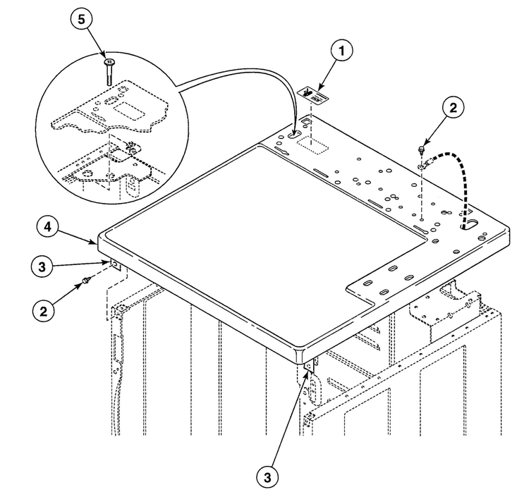 Cabinet Top Diagram and Parts List for SDG009QF  Speed Queen Dryer