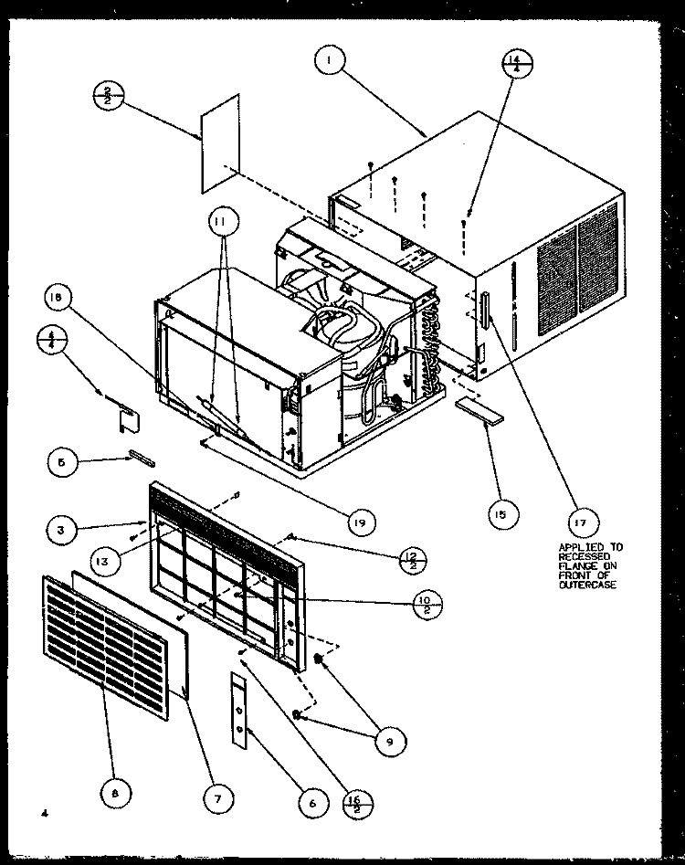 Page 1 Diagram and Parts List for B9C3HES P1152008R Amana Air Conditioner