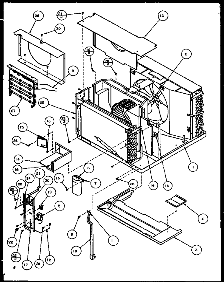 Page 3 Diagram and Parts List for B9C3HES P1152008R Amana Air Conditioner