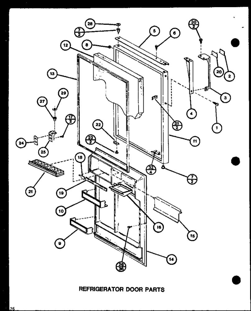 Refrigerator Door Parts 3 Diagram and Parts List for IC3H-P7621307W-TM  Amana Refrigerator