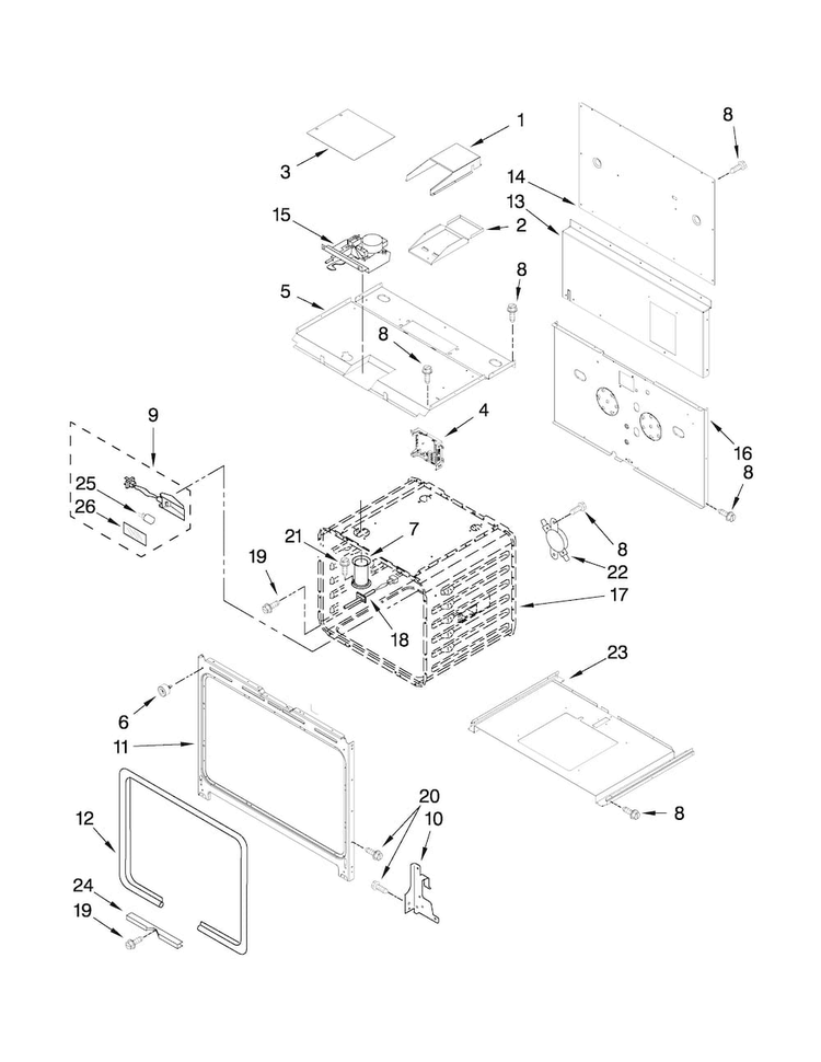 Oven Parts Diagram and Parts List for JDRP536WP00  Jenn-Air Range
