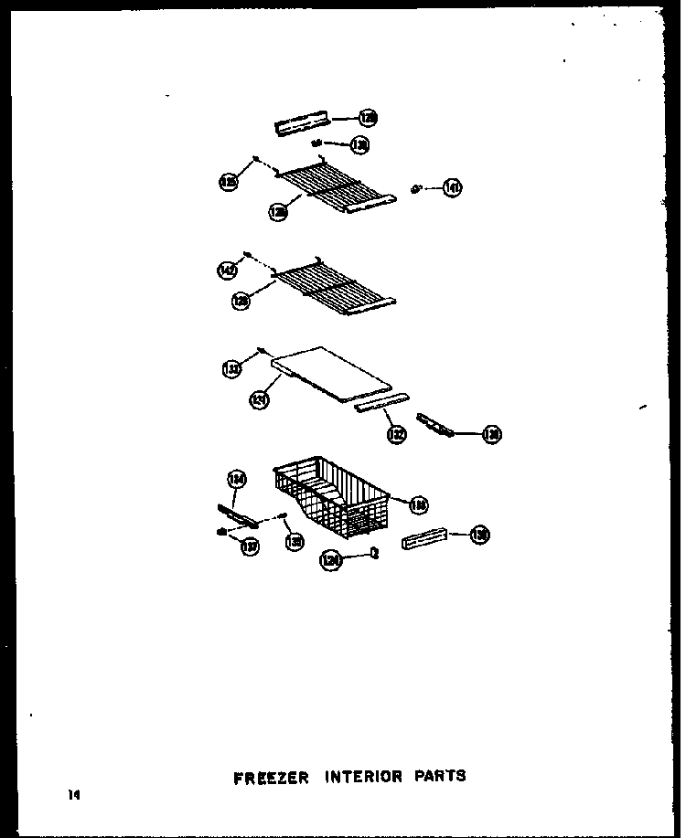 Freezer Interior Parts Diagram and Parts List for SRI19A-P60350-6W  Amana Refrigerator