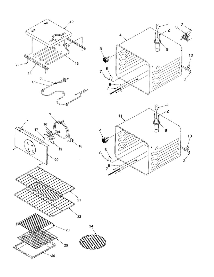 Cavity Diagram and Parts List for AOCD2770E-P1132370NE  Amana Wall Oven