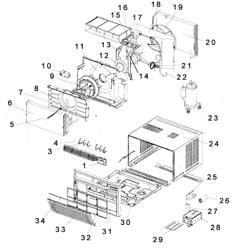 Air Conditioner Diagram and Parts List for ACD187R  Amana Air Conditioner