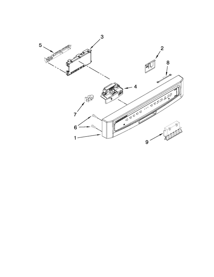 Control Panel And Latch Parts Diagram and Parts List for MDBH979SAM0  Maytag Dishwasher