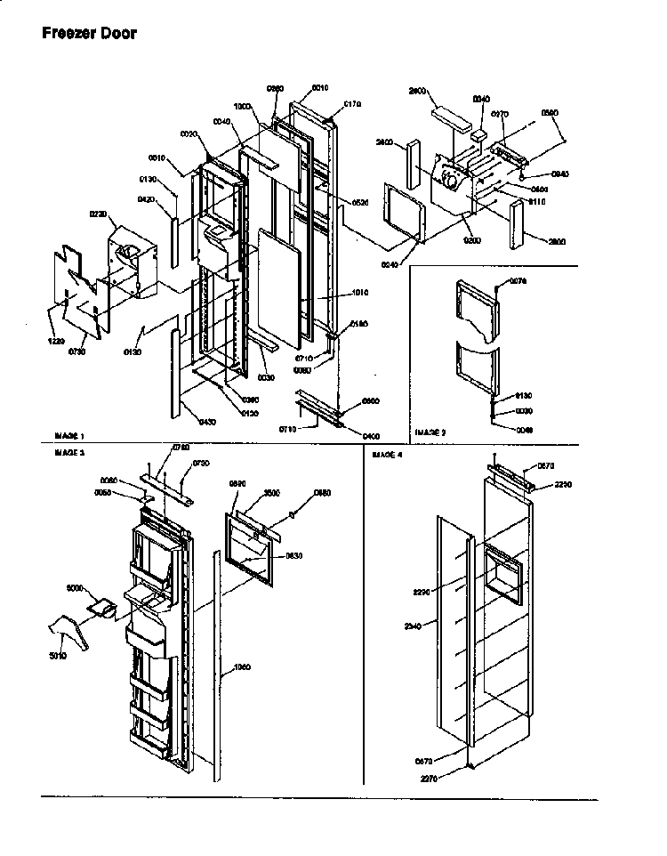 Freezer Door Diagram and Parts List for SBD20S4E-P1190004WE  Amana Refrigerator