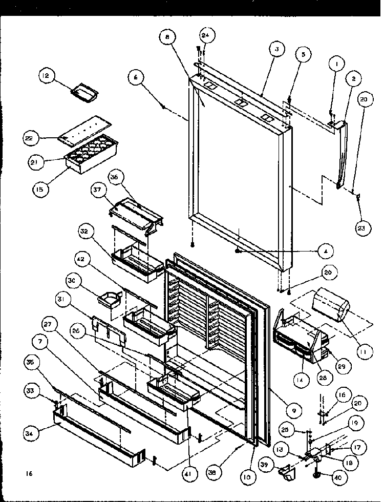 Refrigerator Door Diagram and Parts List for TG18RBW-P1158303WW  Amana Refrigerator