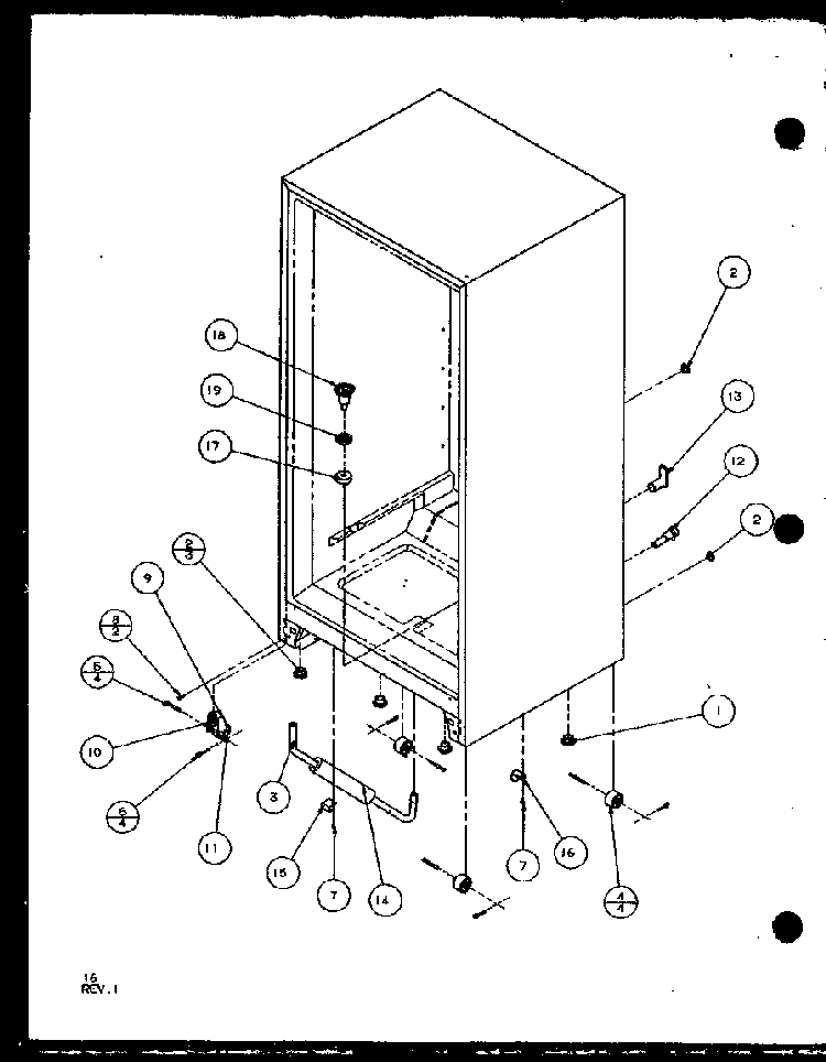Cabinet Diagram and Parts List for BL20QW-P1125503WW  Amana Refrigerator