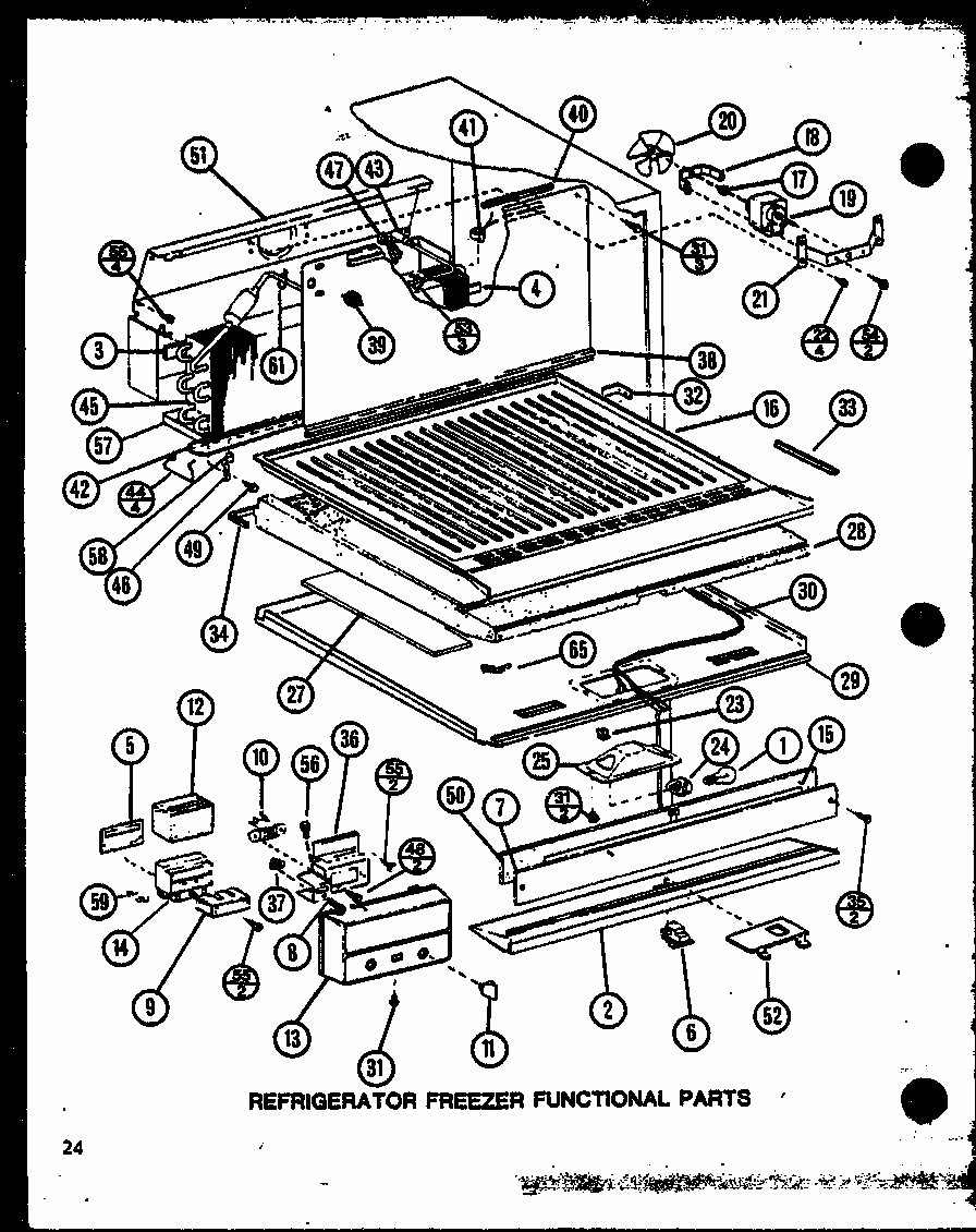 Refrigerator Freezer Functional Parts (tm18n/p1102103w) (tm18n/p1102104w) Diagram and Parts List for TM18N-P1102104W  Amana Refrigerator