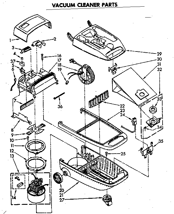 Base Assembly Diagram and Parts List for 1162497185  Kenmore Canister Vacuum