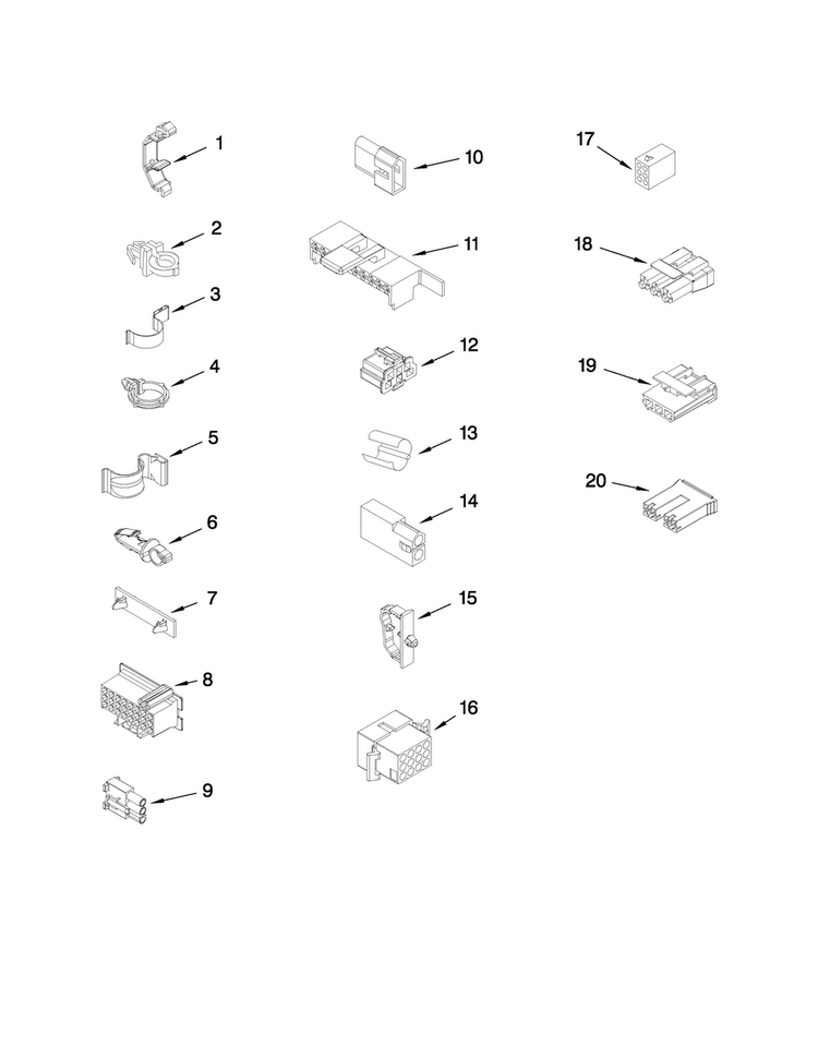 Wiring Harness Parts Diagram and Parts List for 4KMTW5955TW1  Maytag Washer